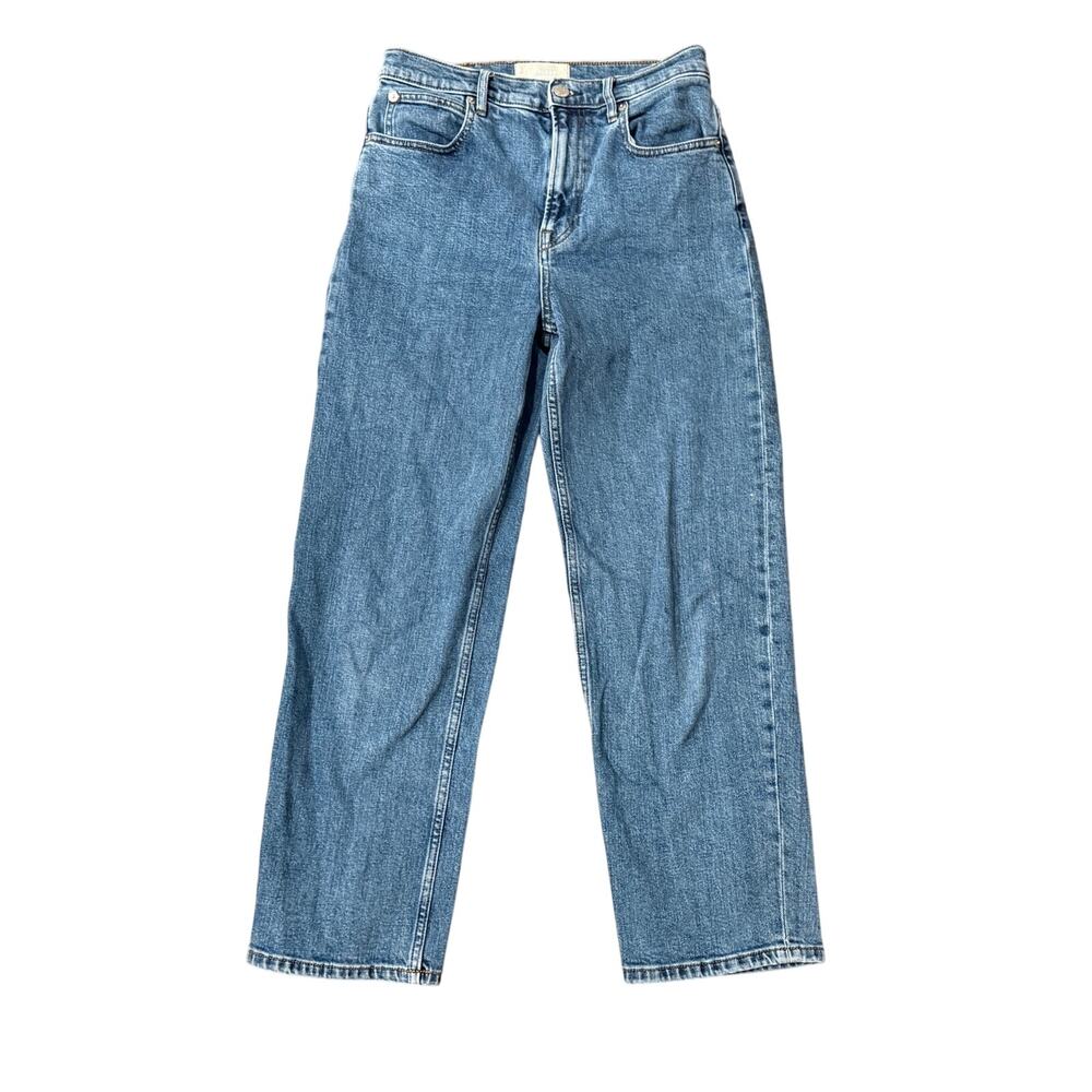 Everlane The Way High Jeans 27 Medium Wash Straight Leg Denim Organic Cotton